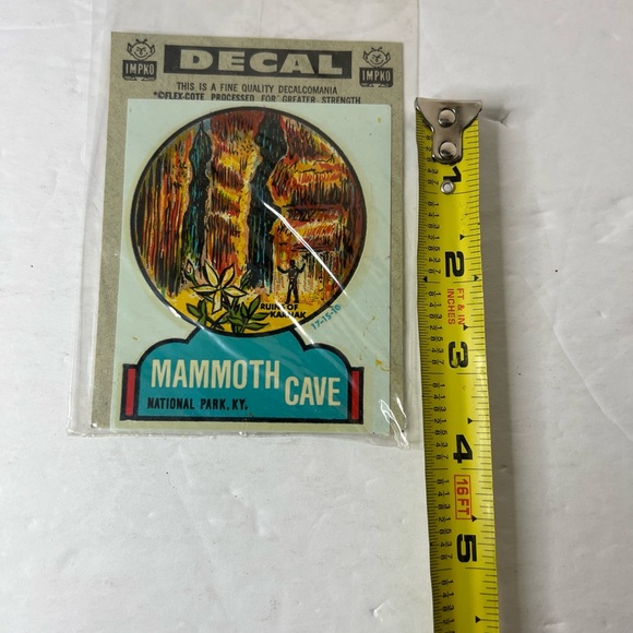 VINTAGE MAMMOTH CAVE PARK KENTUCKY Ruins Of Karnak SOUVENIR TRAVEL DECAL IMPKO - Picture 3 of 4
